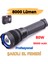 El Feneri Metal Kasa 8000 Lümen 80W Zoomlu Uzun Menzil Şarjlı Powerbank Ledli Işık Lambası Kamp 1