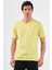 Sarı V Yaka Pamuklu Düz Renk Slim Fit Erkek T-shirt 1