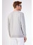 Gri Bisiklet Yaka %100 Pamuk Düz Renk Slim Fit Erkek Triko 3