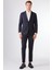 Koyu Lacivert Balıksırtı Slim Fit Erkek Takım Elbise 6