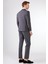 Gri Kruvaze Sivri Yaka Düz Slim Fit Erkek Takım Elbise 3
