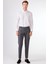 Gri Kruvaze Sivri Yaka Düz Slim Fit Erkek Takım Elbise 4