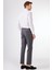 Gri Kruvaze Sivri Yaka Düz Slim Fit Erkek Takım Elbise 5