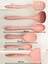 Isıya Dayanıklı Silikon Kevgir Kepçe Spatula Kaşık Maşa Seti (30-28-22-20 Cm) 8 Parça 3