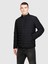 Sisley Kolu Logo Etiketli Fermuarlı Cepli Hafif Ceket Erkek Siyah Mont - 324P24UWSN02R 3