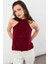 Kadın Bordo Halter Yaka Bluz LPP1273 3