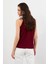 Kadın Bordo Halter Yaka Bluz LPP1273 4