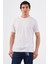 Beyaz Bisiklet Yaka Pamuklu Düz Renk Slim Fit Erkek T-shirt 1