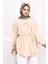 Bej Bel Lastikli Düğmeli Tunik 3