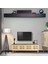 Hasırlı Tv Sehpası Atlantik Çam Krem 3 Kapaklı Hasır Desenli Doğal Görünümlü 160x36x50 Cm 1
