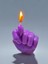 Mor Renkli El Şeklinde Vanilya Kokulu Mum, Şık ve Doğal Dekorasyon Ürünü 2
