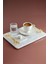 Akasya Gerçek Ince Mermer Damat Kahvesi Tepsisi 28X20 cm - Altın Kulp 4