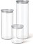 3'lü Cam Kavanoz Seti – 0,50 + 0,80 + 1,40 Lt, Plastik Kapaklı 3