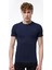 Erkek Lacivert Yuvarlak Yaka Kısa Kollu Modal T-shirt Body 030 1