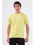 Sarı Bisiklet Yaka Pamuklu Düz Renk Slim Fit Erkek T-shirt 1