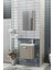 Minila 45 cm Banyo Dolabı,Seramik Lavabolu, Aynalı,Lavabo Dahil,Mdf,Latte 2