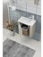 Minila 45 cm Banyo Dolabı,Seramik Lavabolu, Aynalı,Lavabo Dahil,Mdf,Latte 4