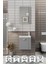 Minila 45 cm Banyo Dolabı,Seramik Lavabolu, Aynalı,Lavabo Dahil,Mdf,Mat Gri 1