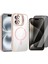 Apple iPhone 16 Plus Kılıf Standlı ve Kamera Lens Hediyeli M-Safe Şarj Özellikli Zore Etro Kapak + Hayalet Ekran Koruyucu 1