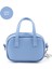 Mavi SHK210 Suni Deri Tek Bölmeli Fermuarlı El Çantası ve Charm Çanta Aksesuarı 3