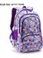 3pcs Renkli Çocuklar Sırt Çantası Geometrik Kızlar Okul Sırt Çantaları Koreli Birincil Çanta Seti Çok Fonksiyonlu Çanta Seyahat Çantaları Renk: Mor Küçük Boyut (Yurt Dışından) 1
