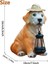 Bahçe Köpek Heykelleri - Hasır Şapka ve Güneş Enerjili LED Fenerli Sevimli Reçine Köpek Figürleri, Yavru Köpek Dekoru Açık Hava Güneş Enerjili Işık (Yurt Dışından) 2