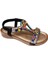25y150-1 Kadın Taşlı Düz Taban Comfort Sandalet 1