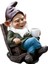 Gnome Cüce Sallanan Sandalye Süsü Reçine Açık Bahçe Dekorasyonu Patio Rahatça Çay Içmek Tembel Dekorasyon (Yurt Dışından) 1