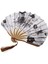 Çin Gri Şakayık Çiçeği Kumaş Bambu Katlanır Dans El Yelpazesi Beyaz (Yurt Dışından) 3