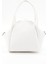 Beyaz SHK132 Suni Deri, Fermuarlı Tek Bölmeli, Çıtçıt Detaylı ,el, Kol ve Omuz Çantası 1