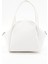 Beyaz SHK132 Suni Deri, Fermuarlı Tek Bölmeli, Çıtçıt Detaylı ,el, Kol ve Omuz Çantası 3