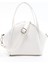 Beyaz SHK132 Suni Deri, Fermuarlı Tek Bölmeli, Çıtçıt Detaylı ,el, Kol ve Omuz Çantası 6