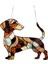 Dachshund Pencere Asılı Güneş Tutucu Güneş Tutucular Iç Mekan Dış Mekan Pencere Dachshund Köpek Leke Cam Pencere Süsü 30CM (Yurt Dışından) 1