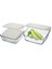 Kare 3'lü Cam Saklama Kabı Seti – 0,50 + 1,00 + 1,70 Lt, Plastik Kapaklı 1