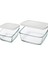 Kare 3'lü Cam Saklama Kabı Seti – 0,50 + 1,00 + 1,70 Lt, Plastik Kapaklı 2