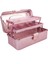 Parıltılı Pembe ve El Sanatları Alet Saklama Kutusu, 3 Katlı Istiflenebilir Taşıma Takımı Kutusu Dikiş Kutusu Düzenleyici Sanat Için (Yurt Dışından) 1