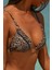 Capetown Leopar Desenli Dolgusuz Çıkarılabilir Kup Üçgen Bikini Üst 5