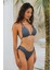 Maldives Lacivert Lurex Kumaş Dolgusuz Üçgen Bikini Takım 5