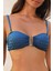 Olympos Petrol Mavisi Straplez Yandan Bağlamalı Bikini Takım 3