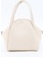 Krem SHK132 Suni Deri, Fermuarlı Tek Bölmeli, Çıtçıt Detaylı ,el, Kol ve Omuz Çantası 3