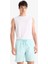 E0977 Yeşil Regular Fit Desenli File Astarlı Kısa Boy Deniz Şortu 4