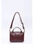 Bordo SHK135 Suni Deri, Tek Bölmeli, Çift Askılı El, Kol ve Çapraz Omuz Çantası 1