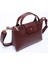 Bordo SHK135 Suni Deri, Tek Bölmeli, Çift Askılı El, Kol ve Çapraz Omuz Çantası 5