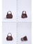 Bordo SHK213 Suni Deri Tek Bölmeli Zincirli, Fermuarlı, Mini Charm Çanta Aksesuarı ve Airpods Çantası 8