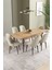 Ikon Meşe Desen 80X132 Açılabilir Mdf Masa Yemek Odası Takımı, Mutfak Takımı 6 Adet Sandalye 2