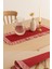 Pötikare Pileli Kırmızı Dekoratif Runner Orta Sehpa Örtüsü 30X80 cm 5