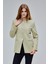 Açık Haki Bisiklet Yaka Regular Dokuma Ceket 5