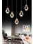 Istanbul Avize Kabarcıklı Liya Yemek Masası 5'li Gold Kumandalı 3 Renk Ledli Modern LED Avize 1