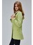 Açık Haki Regular Astarlı Kruvaze Kapama Dokuma Oversize Blazer Ceket 4