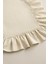 Sade Fırfırlı Ekru Runner Dekoratif Orta Sehpa Örtüsü 30X80 Cm 3